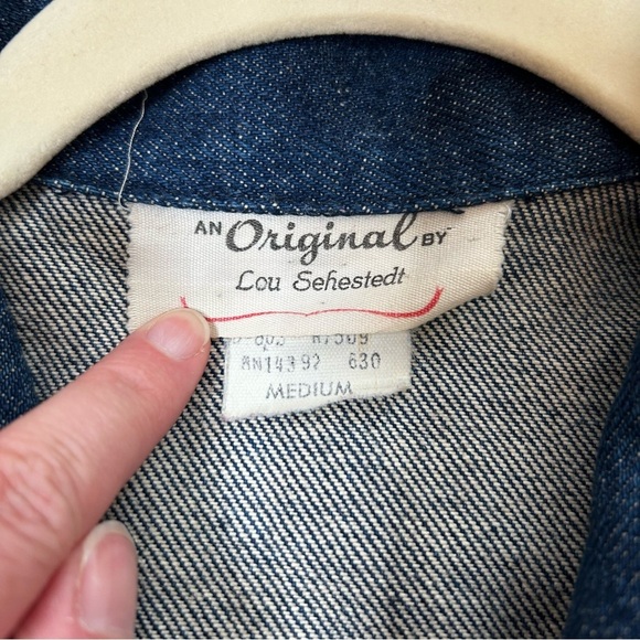 Vintage Lou Sehestedt Long Denim Southwest Mexico Jacket Size Medium Art to Wear - Picture 4 of 16